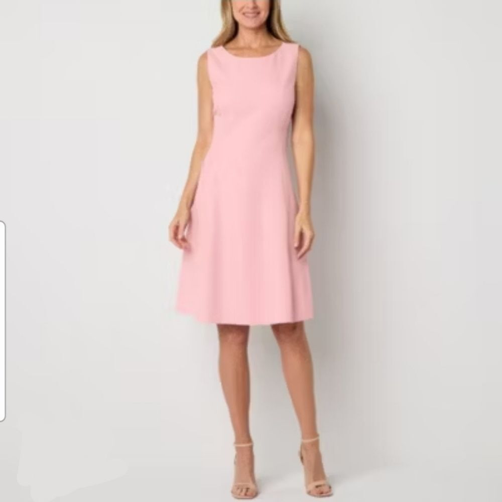 Black Label By Evan Picone Pink Sleeveless Fit & Flare Dress Size 6